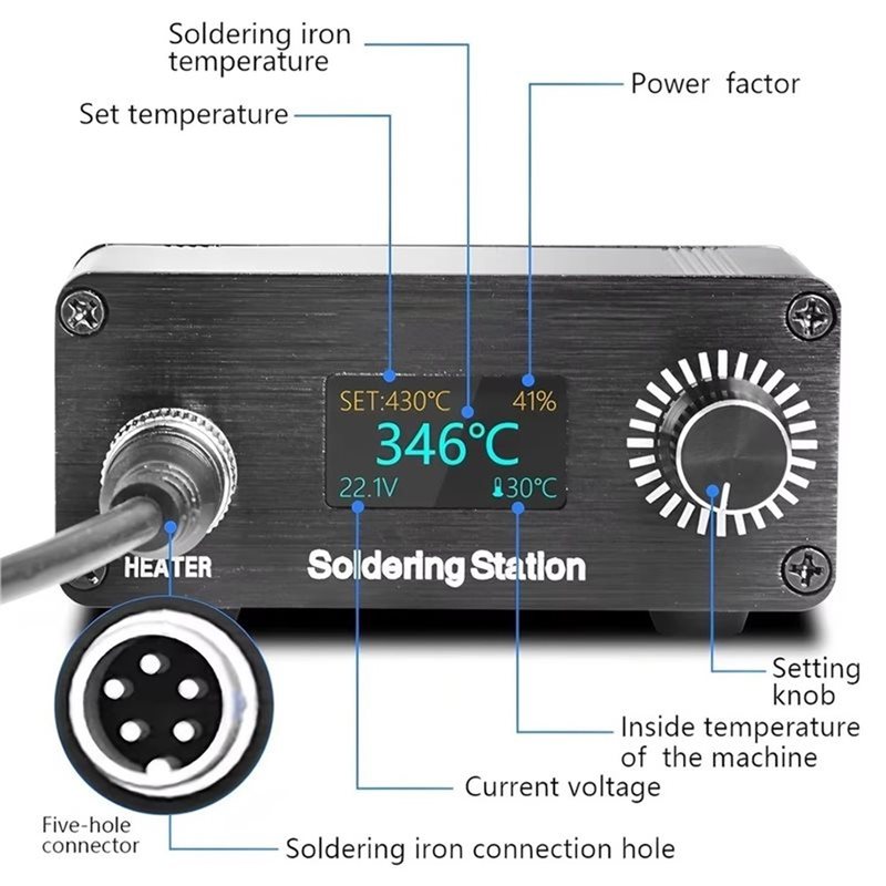 Estación de Soldadura AB11-T12 - Soldering Station T12 Oled reseña y precio
