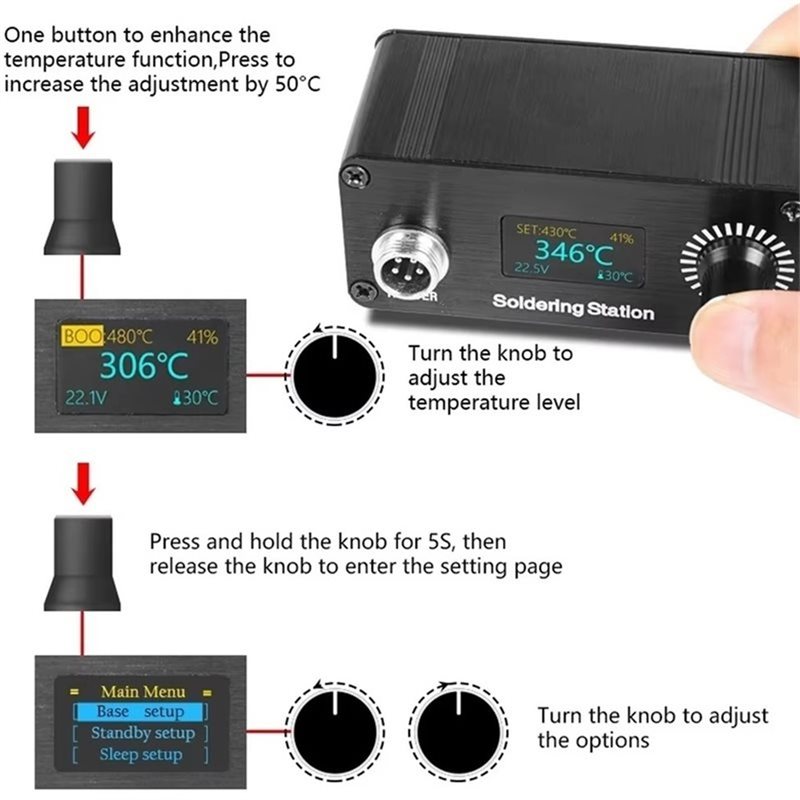 Estación de Soldadura Portátil - Soldering Station T12 Oled reseña y precio