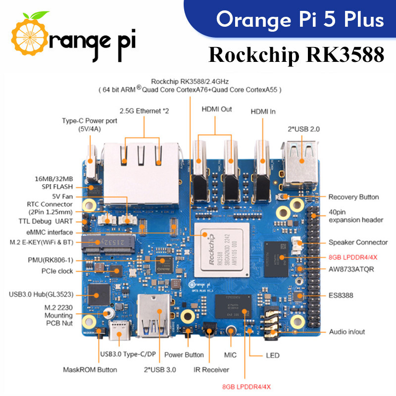 Orange Pi 5 Plus placa única p - Radxa Rock 5B 16Gb reseña y precio